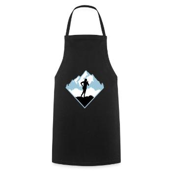 Course de trail, coureur, course - Tablier de cuisine - noir - Devant - AI Model Male 185 dark (185cm)