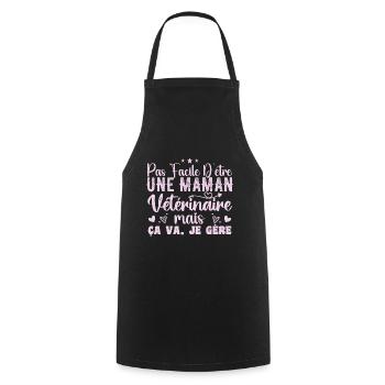 Mama Tierarzt Geschenkidee Beruf Zitat - Kochschürze - Schwarz - Vorne - AI Model Male 185 dark (185cm)