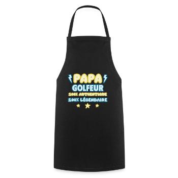 Papa golfeur,cadeau fête des pères,Papa,Golf,golf - Tablier de cuisine - noir - Devant - AI Model Male 185 dark (185cm)