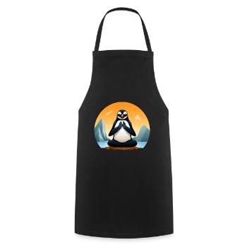 Penguin Yogi - Cooking Apron - black - Front - AI Model Male 185 dark (185cm)