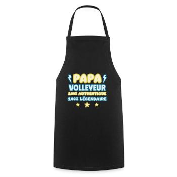 Papa volleyeur,Volley,Volleyball,fête des pères - Tablier de cuisine - noir - Devant - AI Model Male 185 dark (185cm)