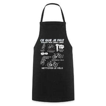 Passion Velo idée Citation homme Temps Libre - Tablier de cuisine - noir - Devant - AI Model Male 185 dark (185cm)