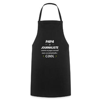 papa et journaliste papa plus cool - Tablier de cuisine - noir - Devant - AI Model Male 185 dark (185cm)