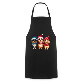 Dogs Christmas / Santa Claus Dog - Cooking Apron - black - Front - AI Model Male 185 dark (185cm)