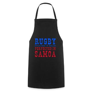 Rugby Perfected In Samoa Rugby - Cooking Apron - black - Front - AI Model Male 185 dark (185cm)