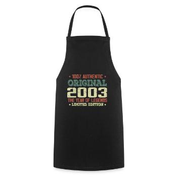 Légende Depuis 2003 Né en 2003 - 21e Anniversaire - Tablier de cuisine - noir - Devant - AI Model Male 185 dark (185cm)