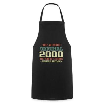 Legend since 2000 Born in 2000 - 24th birthday - Cooking Apron - black - Front - AI Model Male 185 dark (185cm)