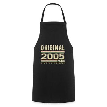 Original 2005 – Retro-Geburtstagsgeschenk 2005 - Kochschürze - Schwarz - Vorne - AI Model Male 185 dark (185cm)