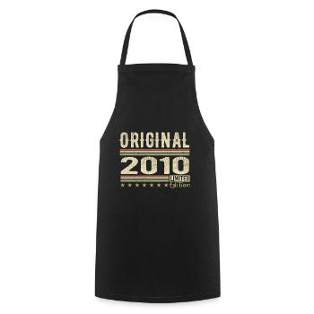 Original 2010 - Cadeau D’anniversaire Rétro 2010 - Tablier de cuisine - noir - Devant - AI Model Male 185 dark (185cm)