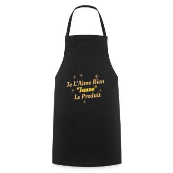 Je l'aime bien "JAUNE" le produit - Tablier de cuisine - noir - Devant - AI Model Male 185 dark (185cm)
