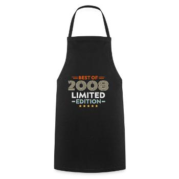 Retro 2008 Vintage 16th Anniversary Gift 16 Years - Cooking Apron - black - Front - AI Model Male 185 dark (185cm)