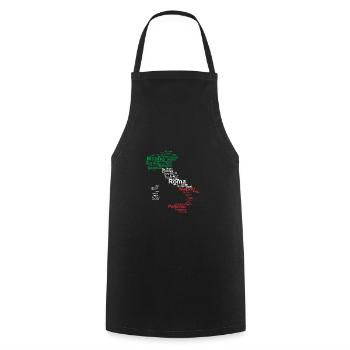 Italie drapeau contour villes voyage voyage Rome - Tablier de cuisine - noir - Devant - AI Model Male 185 dark (185cm)
