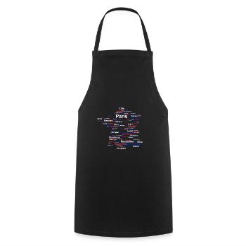 France outline flag travel Paris holiday card - Cooking Apron - black - Front - AI Model Male 185 dark (185cm)