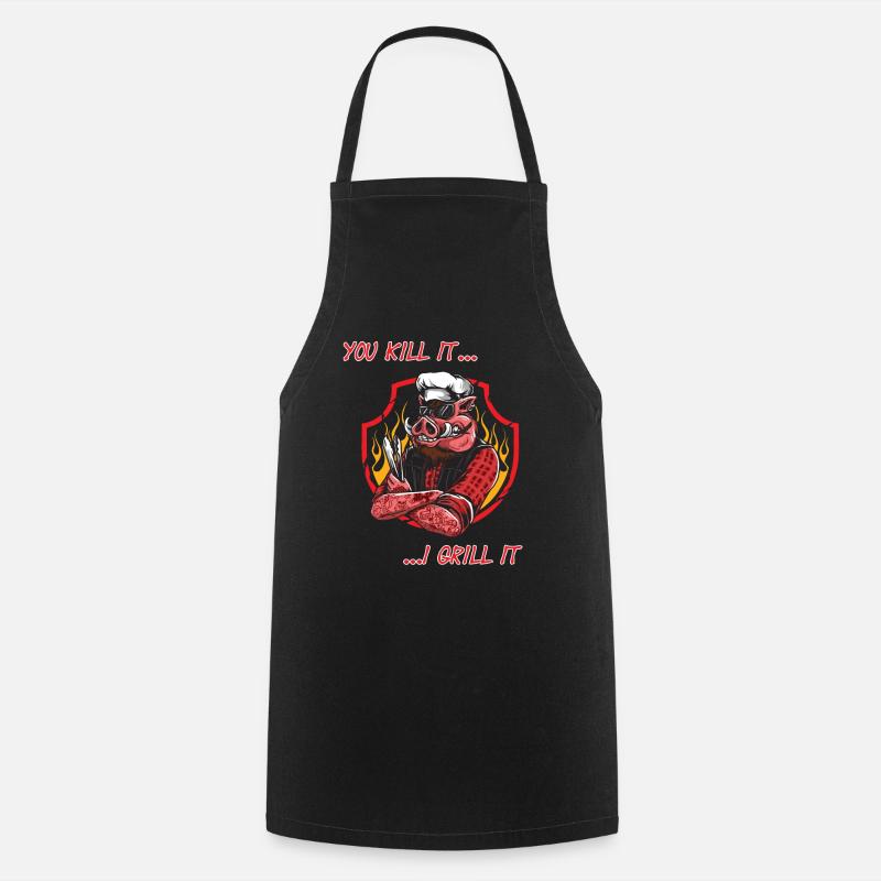 Barbecue - Vous le tuez ... je le grille - Tablier de cuisine - noir