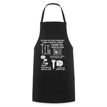 Bricolage humour passion papa ou papy bricoleur - Tablier de cuisine - noir - Devant - AI Model Male 185 dark (185cm)
