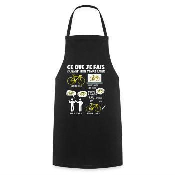 Cycliste humour vélo temps libre cadeau homme - Tablier de cuisine - noir - Devant - AI Model Male 185 dark (185cm)