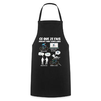 Vélo, humour vélo temps libre cadeau papa - Tablier de cuisine - noir - Devant - AI Model Male 185 dark (185cm)