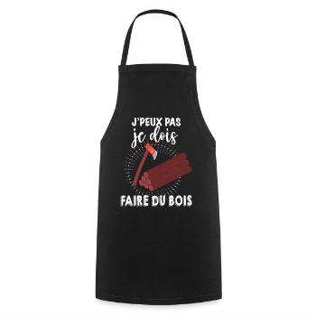 Je Dois Faire Du Bois - Tablier de cuisine - noir - Devant - AI Model Male 185 dark (185cm)
