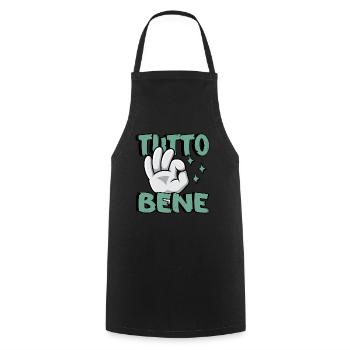 Tutto Bene - Funny Italian Very good - Cooking Apron - black - Front - AI Model Male 185 dark (185cm)