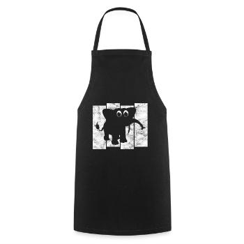 Eléphant éléphant pour enfants - Tablier de cuisine - noir - Devant - AI Model Male 185 dark (185cm)