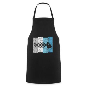 for anglers, fishermen and children | Pisces - Cooking Apron - black - Front - AI Model Male 185 dark (185cm)
