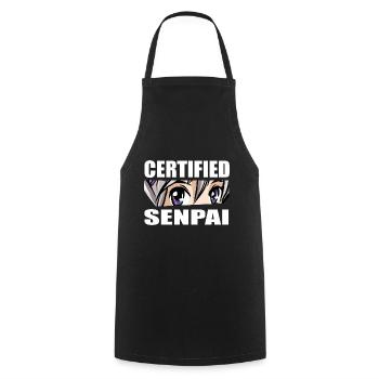 Certified Senpai Anime Manga Zertifizierter Senpai - Kochschürze - Schwarz - Vorne - AI Model Male 185 dark (185cm)