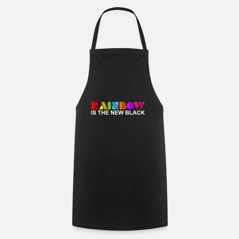 Rainbow Is The New Black Graphic - Cooking Apron - black