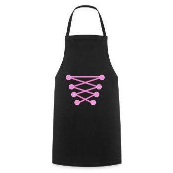 Ladies dirndl replacement traditional costume replacement blouse fair - Cooking Apron - black - Front - AI Model Male 185 dark (185cm)