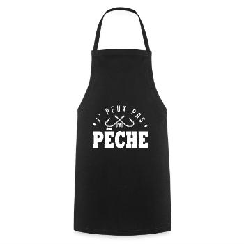 J'peux pas j'ai pêche cadeau homme pêche humour - Tablier de cuisine - noir - Devant - AI Model Male 185 dark (185cm)