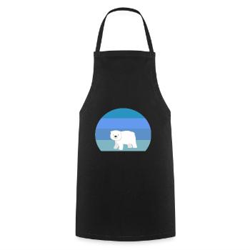 Arctic Animal Retro Polar Bear - Cooking Apron - black - Front - AI Model Male 185 dark (185cm)
