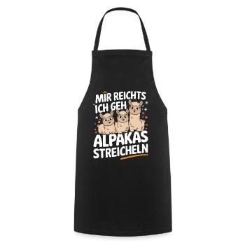 Alpaca llama alpacas animal - Cooking Apron - black - Front - AI Model Male 185 dark (185cm)