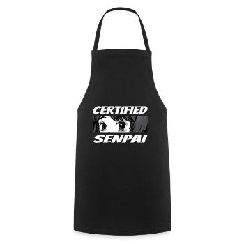 Certified Senpai Anime Manga Zertifizierter Senpai - Kochschürze - Schwarz - Vorne - AI Model Male 185 dark (185cm)