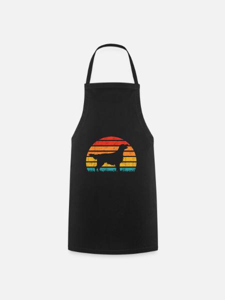 Flat Coated Retriever Retro Vintage - Cooking Apron - black