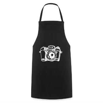 caméra dessinée - Tablier de cuisine - noir - Devant - AI Model Male 185 dark (185cm)