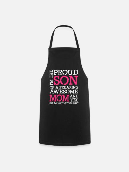 Je suis le fils fier d'une maman formidable - Tablier de cuisine - noir