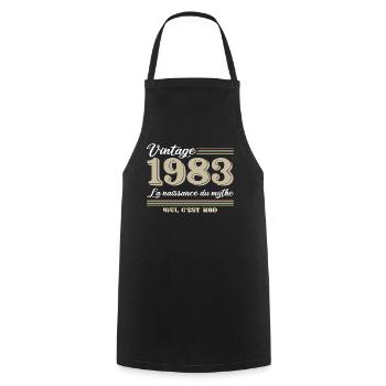 1983 année de naissance et cadeau d'anniversaire d - Tablier de cuisine - noir - Devant - AI Model Male 185 dark (185cm)