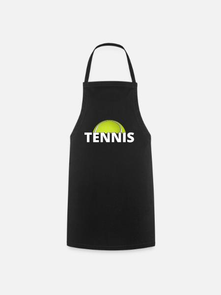 tennis / Tennis / Tennis spieler / Tennis Spielen - Kochschürze - Schwarz