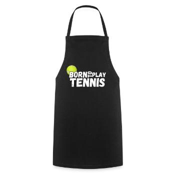 tennis / Tennis / Tennis spieler / Tennis Spielen - Kochschürze - Schwarz - Vorne - AI Model Male 185 dark (185cm)