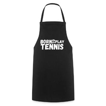 tennis / Tennis / Tennis spieler / Tennis Spielen - Kochschürze - Schwarz - Vorne - AI Model Male 185 dark (185cm)