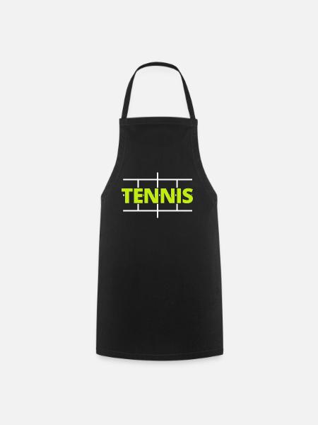 tennis / tennis / joueur de tennis / jeu de tennis - Tablier de cuisine - noir
