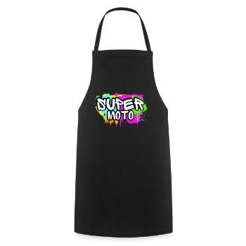 Supermoto / Supermotard / Supermoto Wheelie Biker - Cooking Apron - black - Front - AI Model Male 185 dark (185cm)