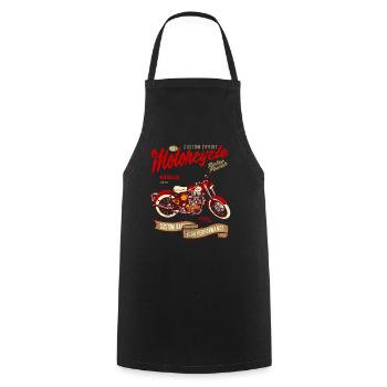 RÉTRO POWER MOTO CAFERACER BIKER RIDER MOTIF - Tablier de cuisine - noir - Devant - AI Model Male 185 dark (185cm)