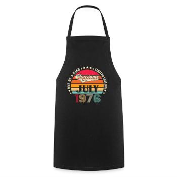 Awesome since July 1976 46th birthday Men's Fun - Cooking Apron - black - Front - AI Model Male 185 dark (185cm)