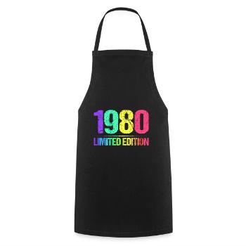 1980 Édition Limitée Vintage 80s Retro Vintage - Tablier de cuisine - noir - Devant - AI Model Male 185 dark (185cm)