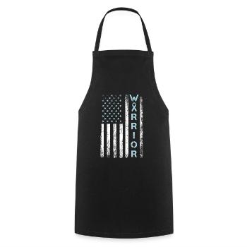 American Flag Warrior - Prostate Cancer - Cooking Apron - black - Front - AI Model Male 185 dark (185cm)