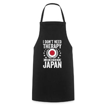Je n’ai pas besoin de thérapie, juste au Japon - Tablier de cuisine - noir - Devant - AI Model Male 185 dark (185cm)