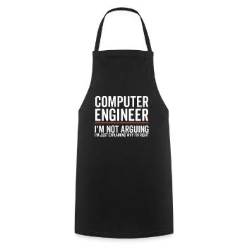 I Explain Only - Computer Engineer - Cooking Apron - black - Front - AI Model Male 185 dark (185cm)
