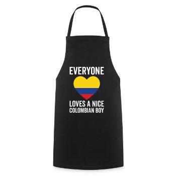 Tout le monde aime un gentil garçon colombien - Tablier de cuisine - noir - Devant - AI Model Male 185 dark (185cm)