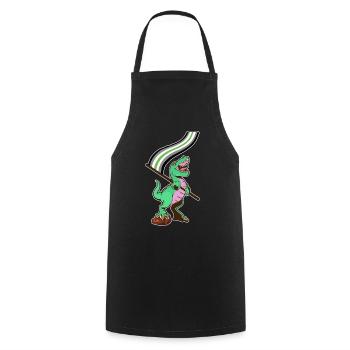 LGBTQ Flag - Dinosaur Agender - Cooking Apron - black - Front - AI Model Male 185 dark (185cm)