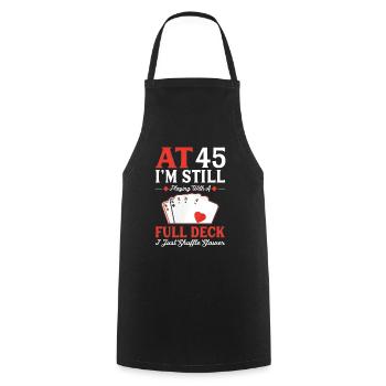 Playing Cards Games - 45th Birthday - Cooking Apron - black - Front - AI Model Male 185 dark (185cm)